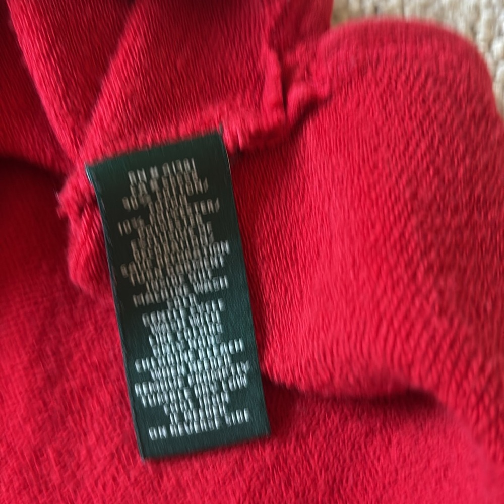 Lauren Ralph Lauren Vibrant Red Cold Shoulder Blouse - Picture 7 of 7